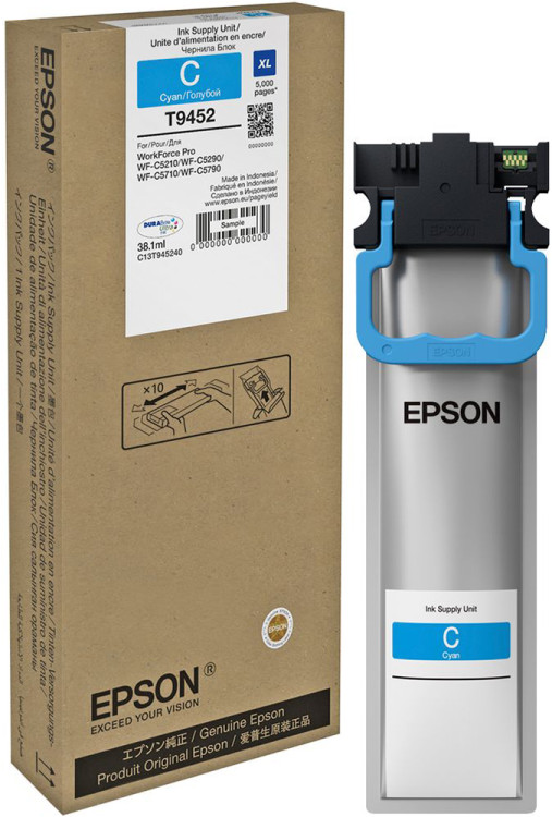 Картридж EPSON (T9452) XL WorkForce Pro WF-C5290DW, C5790DWF (Cyan)