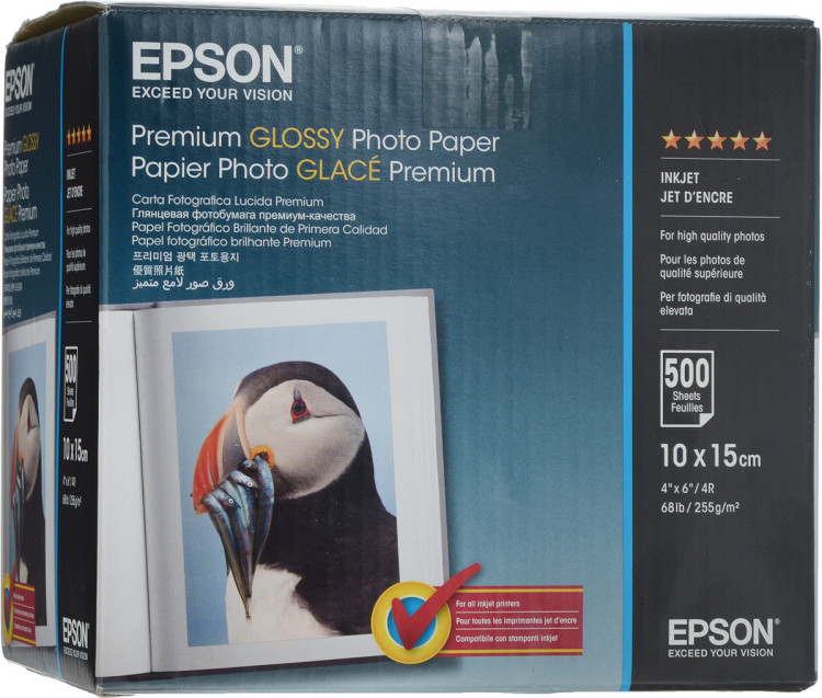 Бумага EPSON Premium Glossy Photo Paper 500л./10 X 15см