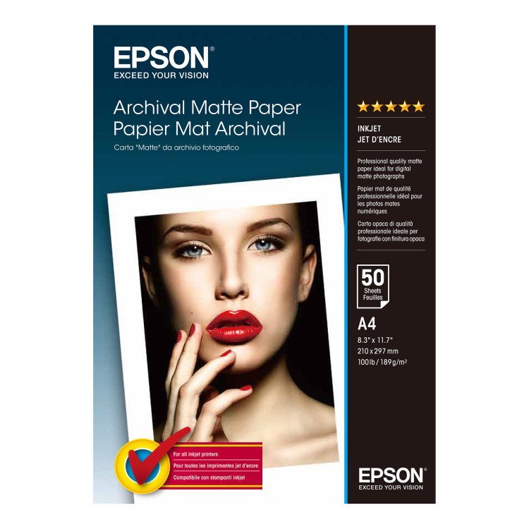 Бумага EPSON Archival Matte Paper 50л./A4 Бумага EPSON Archival Matte Paper 50л./A4