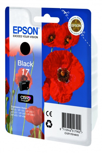 Картридж EPSON (17) T1701 для Expression Home XP-103 XP-203 XP-303 XP-313 XP-413 XP-323(Black)