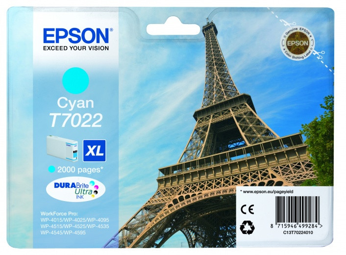 Картридж  EPSON (T7022) XL WorkForce Pro WP4015/WP4025/WP4095/WP4515/4525/4535/4545/4595 (Cyan)