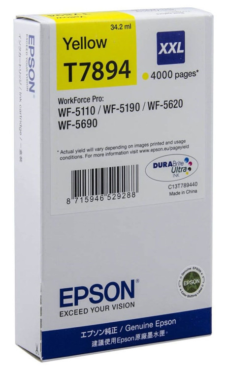 Картридж  EPSON (T7894) XXL WorkForce Pro WP-5110DW/5620DWF (Yellow)