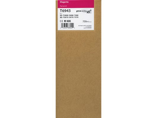 Картридж EPSON T6943 для SureColor SC-T3000 T3200 T5000 T5200 T7000 T7200 (Magenta) 700 мл