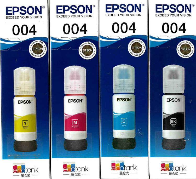 Контейнер с пурпурными чернилами Epson 004, 65 мл, для принтеров L3218, L3219, L3161, L5298