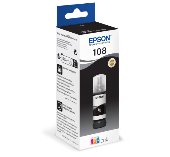 Чернила EPSON №108 (Black), 70 мл, оригинальные, подходят для EPSON L8050 L18050 Чернила EPSON №108 (Black), 70 мл, оригинальные, подходят для EPSON L8050 L18050